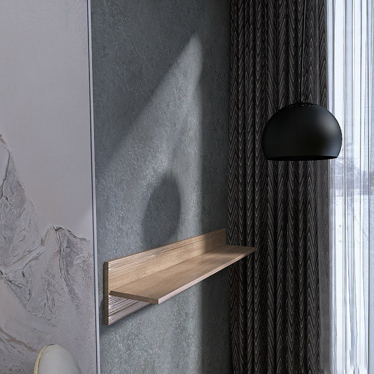 Полка навесная для гостиной EVR- Лайт ПЛН-1 дуб Сонома