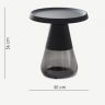 Стол кофейный CRV- Elle, Black top grey glass base 50*50 см