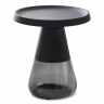 Стол кофейный CRV- Elle, Black top grey glass base 50*50 см