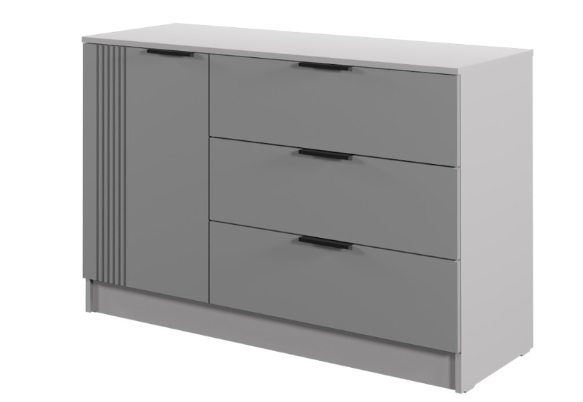 Комод на 3 шухляды и 1 дверь ViA- APC АК-10 (серый)