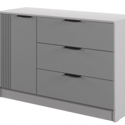 Комод на 3 шухляды и 1 дверь ViA- APC АК-10 (серый)