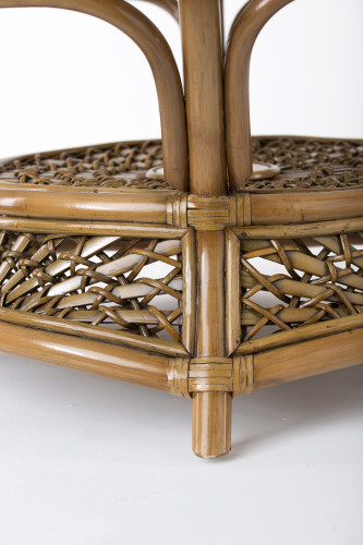 Стол кофейный из натурального ротанга CRU- Ацтека светло-коричневый (d00288)