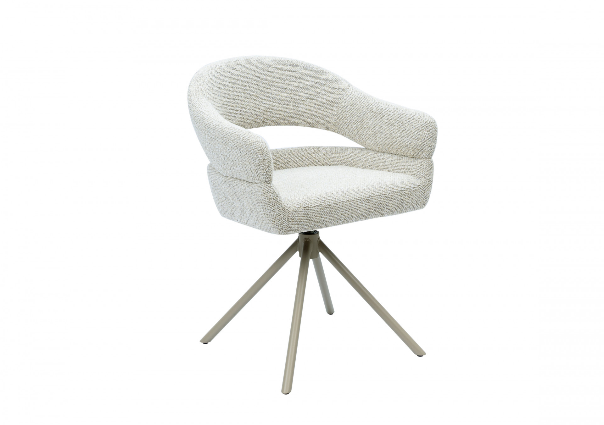 Стул обеденный поворотный VTR- R-180 (бежевый лен/капучино)