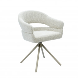 Стул обеденный поворотный VTR- R-180 (бежевый лен/капучино)