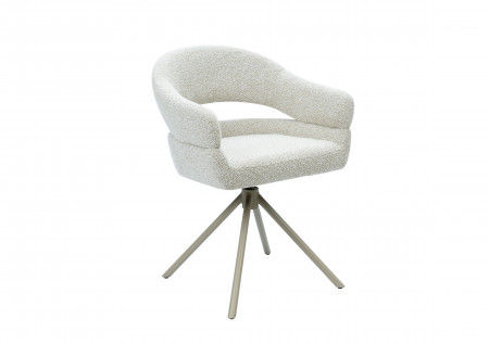 Стул обеденный поворотный VTR- R-180 (бежевый лен/капучино)