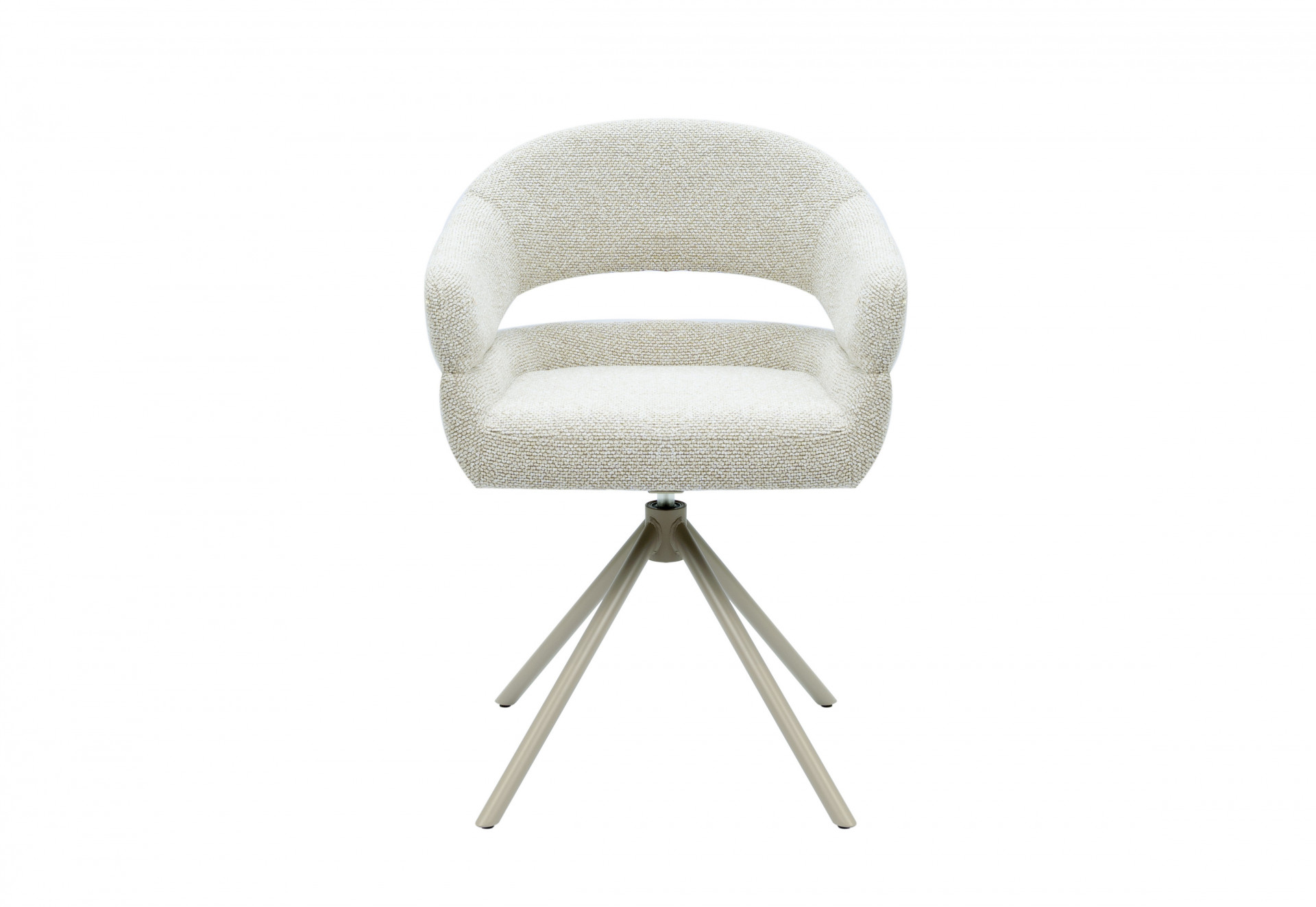 Стул обеденный поворотный VTR- R-180 (бежевый лен/капучино)