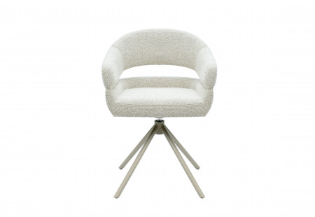 Стул обеденный поворотный VTR- R-180 (бежевый лен/капучино)