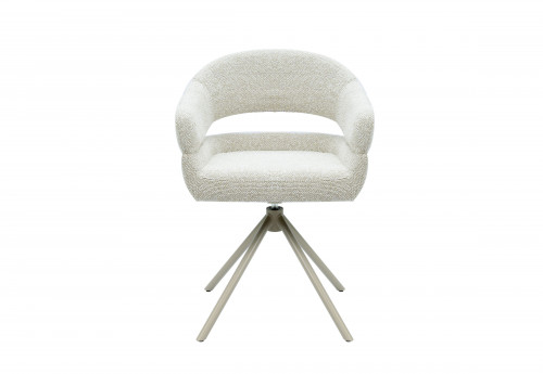 Стул обеденный поворотный VTR- R-180 (бежевый лен/капучино)