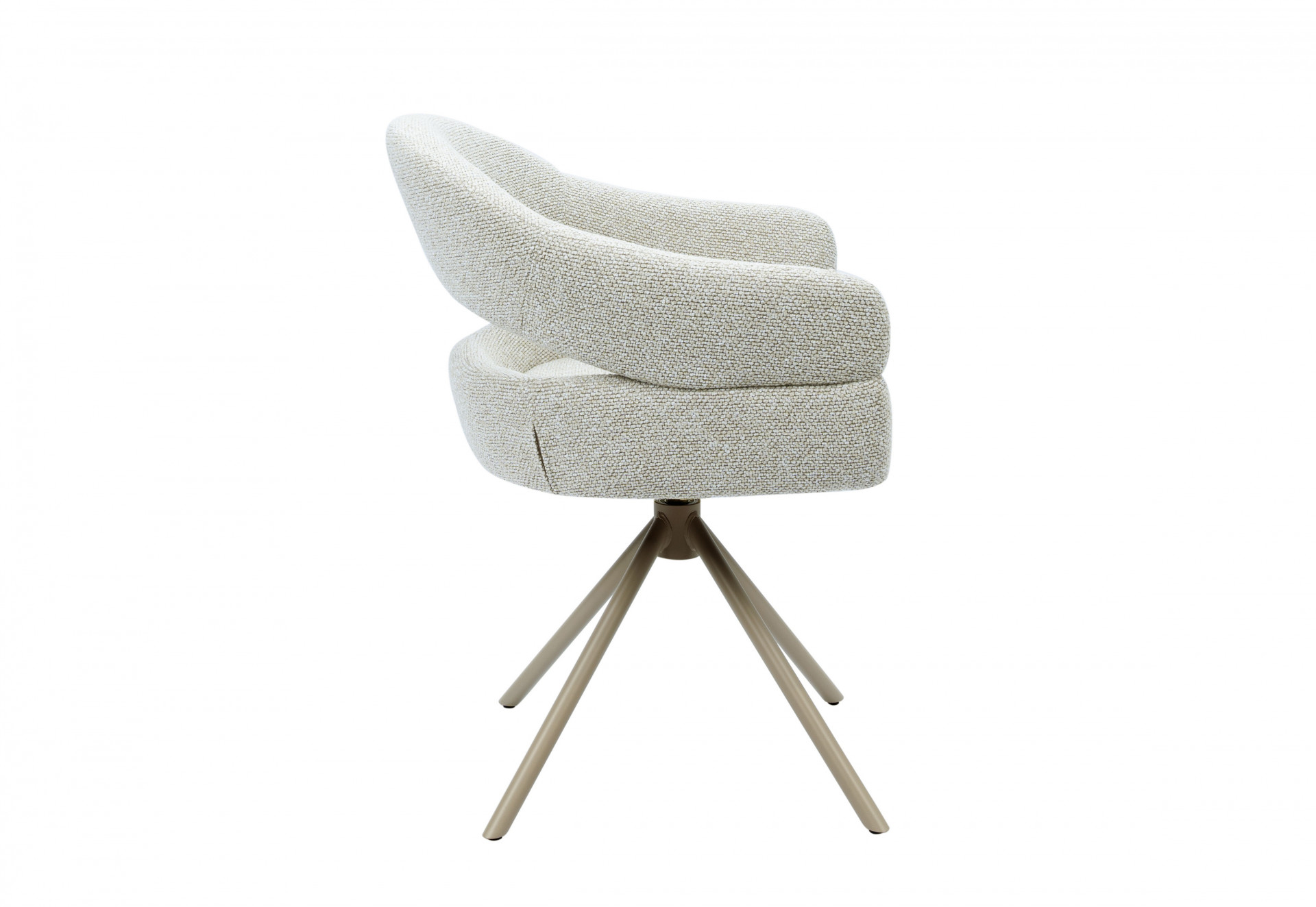 Стул обеденный поворотный VTR- R-180 (бежевый лен/капучино)