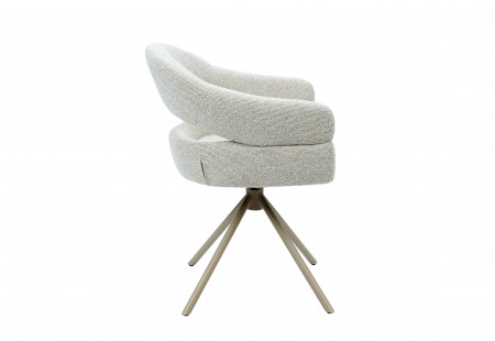 Стул обеденный поворотный VTR- R-180 (бежевый лен/капучино)