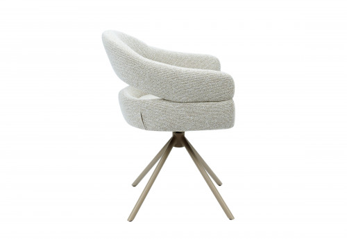 Стул обеденный поворотный VTR- R-180 (бежевый лен/капучино)