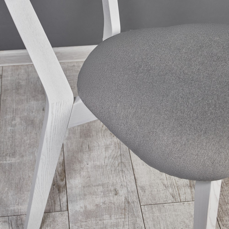 Кухонный комплект Ont- Алонзо 100 Премиум белый раздвижной стол + 4 стула Вито Премиум серые