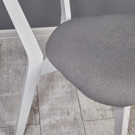 Кухонный комплект Ont- Алонзо 100 Премиум белый раздвижной стол + 4 стула Вито Премиум серые