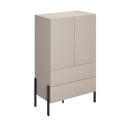 Шкаф на 2 двери с 2 ящиками Helvetia JUKON S 24KSND38 (кашемир/черный)