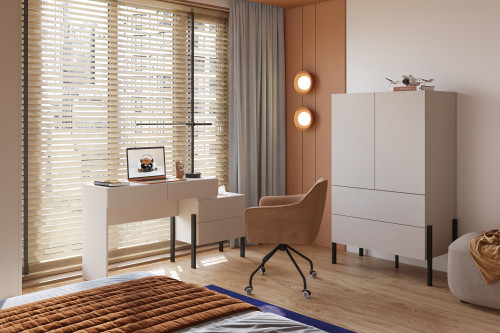 Шкаф на 2 двери с 2 ящиками Helvetia JUKON S 24KSND38 (кашемир/черный)