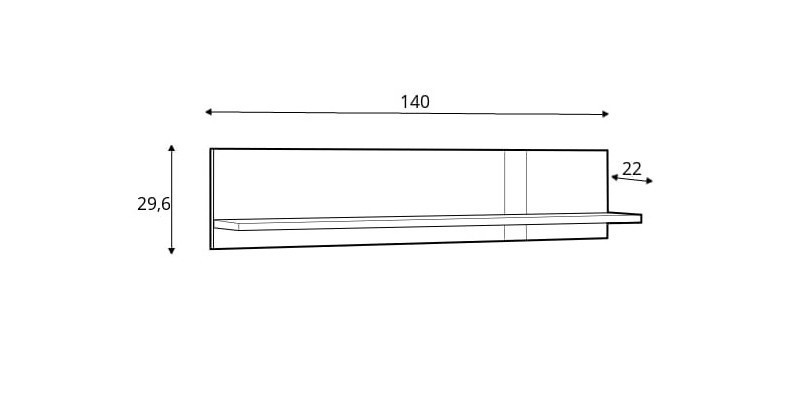 Полка навесная Forte TULUZA TUZB01 (дуб артизан/белый глянец)
