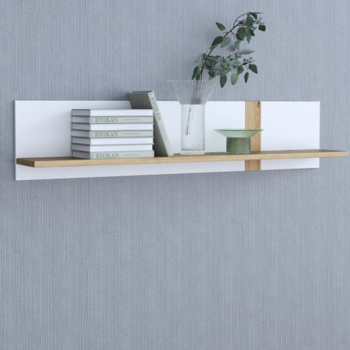 Полка навесная Forte TULUZA TUZB01 (дуб артизан/белый глянец)