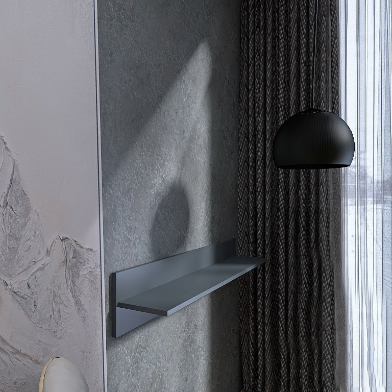 Полка навесная для гостиной EVR- Лайт ПЛН-1 графит