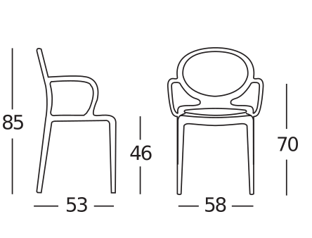 Кресло обеденное уличное VLL- SCAB Gio 2314 (антрацит, белый)