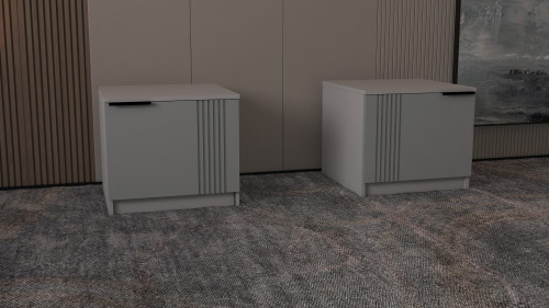 Тумба прикроватная правая/левая на 1 дверь ViA- APC АТ-1 (серый)