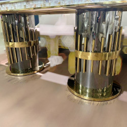 Стол журнальный Elt- T-22 (золото+серебро+мрамор) 