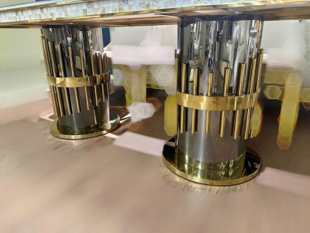 Стол журнальный Elt- T-22 (золото+серебро+мрамор) 