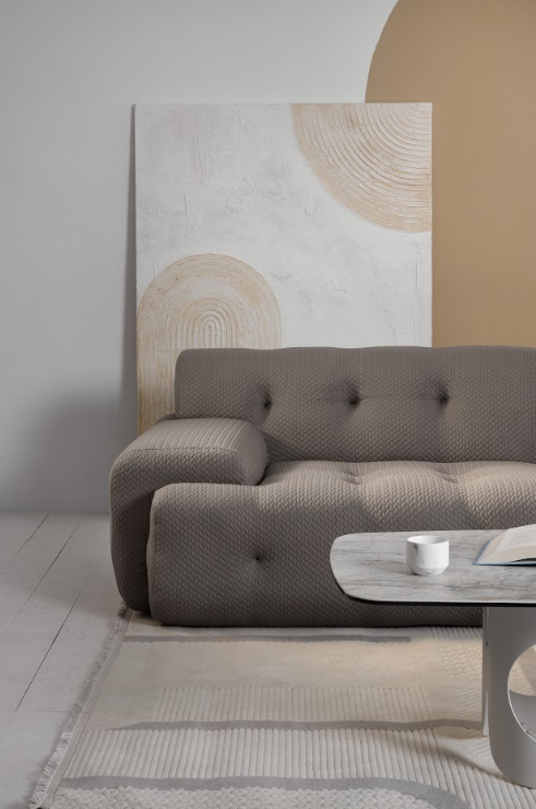 Бескаркасный модульный диван VTR- Орегон (Серый, Бежевый)  