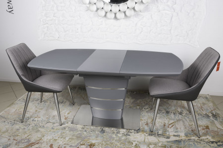 Стол обеденный модерн NL- ATLANTA (Атланта) 120/160х80 см графит