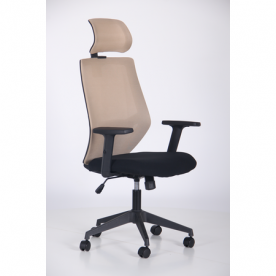  Кресло офисное AMF- Lead Black HR ( сиденье Нест-01 черная/спинка Сетка SL-02 беж)