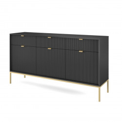 Комод Perfect Home Новая/Nova 3-дверный с 3 ящиками и золотыми ножками KSZ154 Черный
