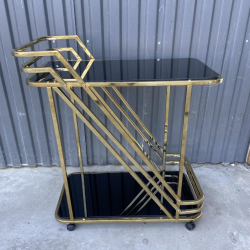 Сервировочный столик Elt- T-10 золото + стекло