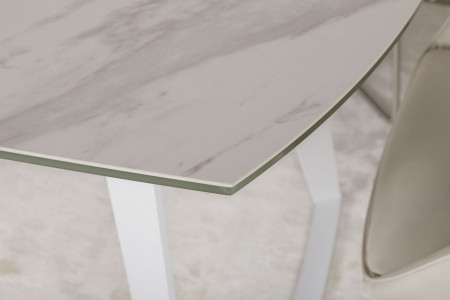 Стол обеденный модерн NL- CALGARY керамика белый