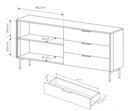 Комод Perfect Home Lumi 2D3S/181 + подсветка Дуб Дунин