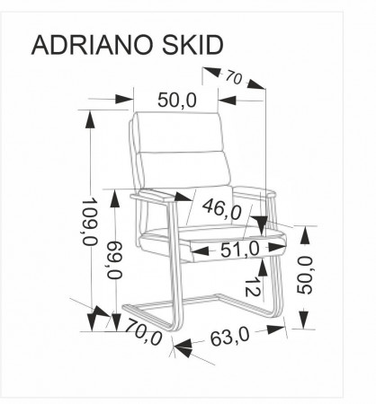 Кресло офисное/компьютерное HALMAR ADRIANO SKID (черный)