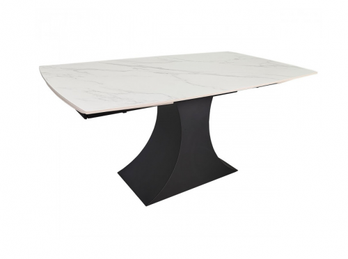 Стол раскладной INI- GILBERT CERAMIC 160(240)*90 белый мат/ черный 
