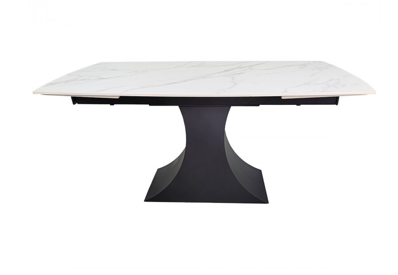 Стол раскладной INI- GILBERT CERAMIC 160(240)*90 белый мат/ черный 