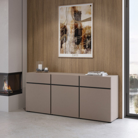 Комод на 3 двери и 3 ящика Helvetia CROSS 24CWMY43 (конго-черный)