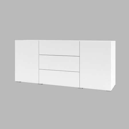 Комод на 2 двери и 3 ящика в гостиную Helvetia AVA 249NLM26 (белый-дуб вотан/белый)