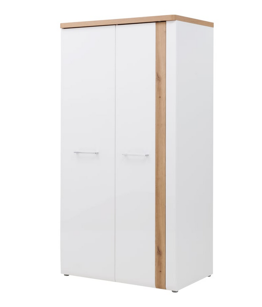 Шкаф на 2 двери Forte TULUZA TUZS821B (дуб артизан/белый глянец)