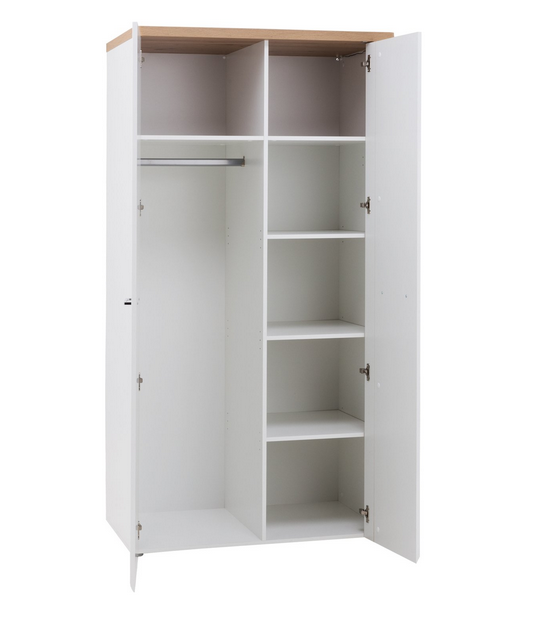 Шкаф на 2 двери Forte TULUZA TUZS821B (дуб артизан/белый глянец)