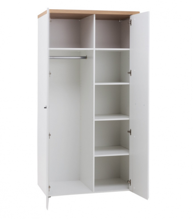 Шкаф на 2 двери Forte TULUZA TUZS821B (дуб артизан/белый глянец)