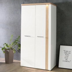 Шкаф на 2 двери Forte TULUZA TUZS821B (дуб артизан/белый глянец)