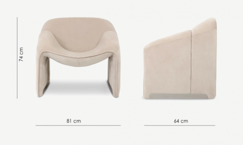 Кресло CRV- Molly Greek marble velvet ,бежевый