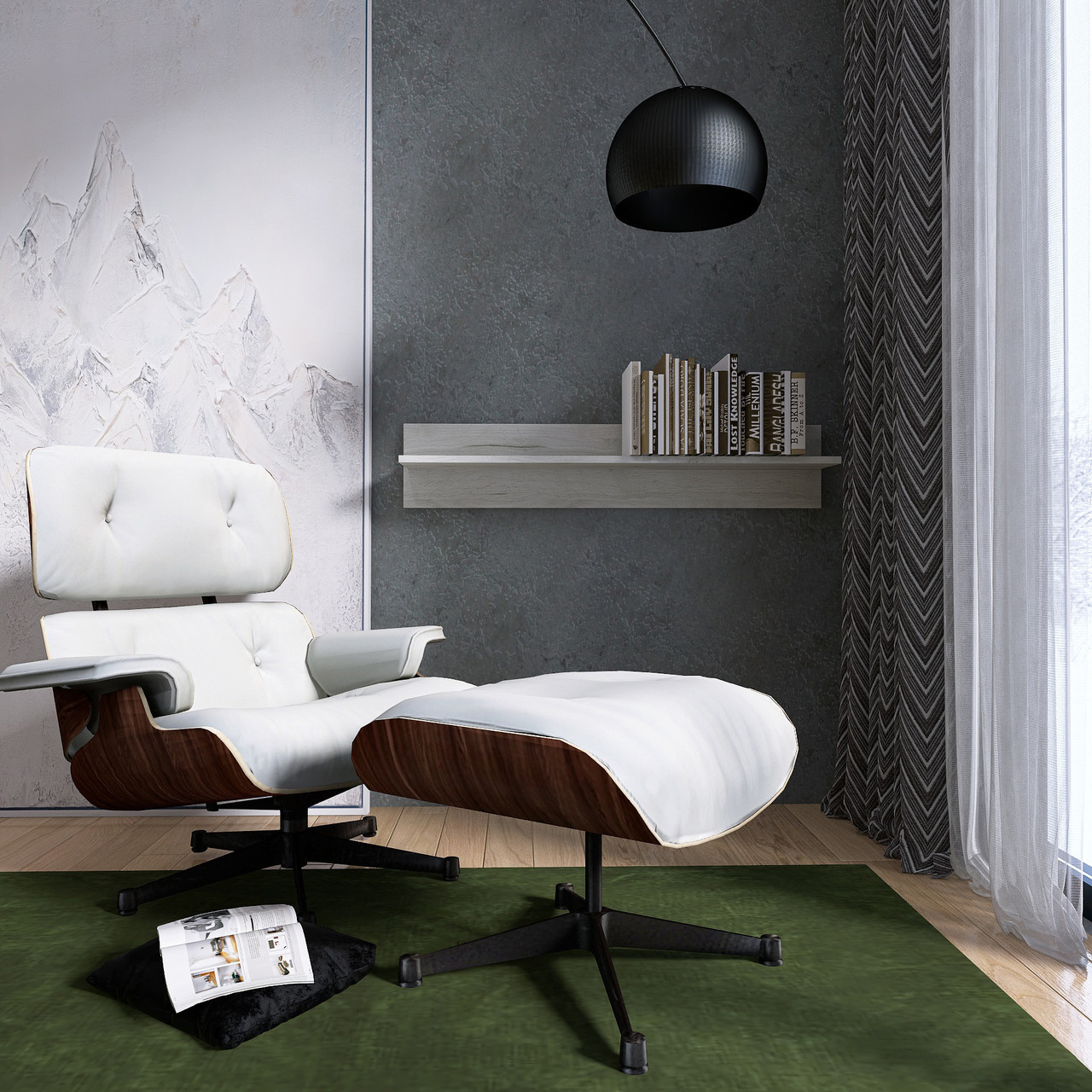 Полка навесная для гостиной EVR- Лайт ПЛН-1 крафт белый