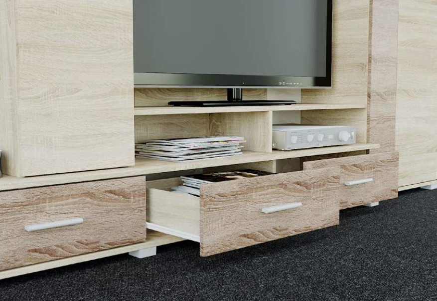 Комплект в гостиную EVR- Бриз-3 дуб Сонома + фасад трюфель