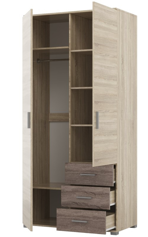 Комплект в гостиную EVR- Бриз-3 дуб Сонома + фасад трюфель