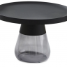 Стол кофейный CRV- Elle, Black top grey glass base 70*70 см