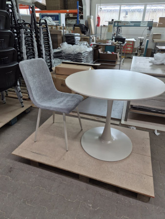 Стол не раскладной INI- ODIN CERAMIC д. 90 бежевый мат/ кашемир