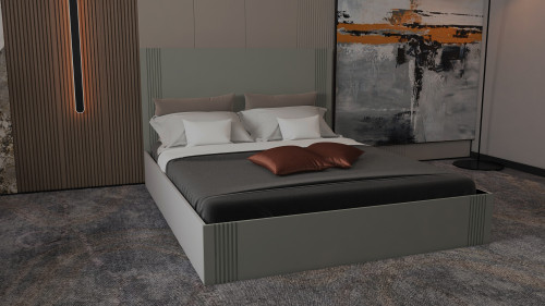 Кровать двуспальная ViA- APC АЛ-1 (серый)