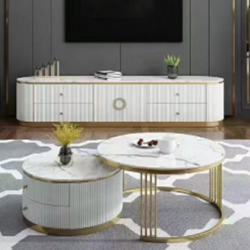 Комплект журнальных столов Elt- Т15 мрамор /золото